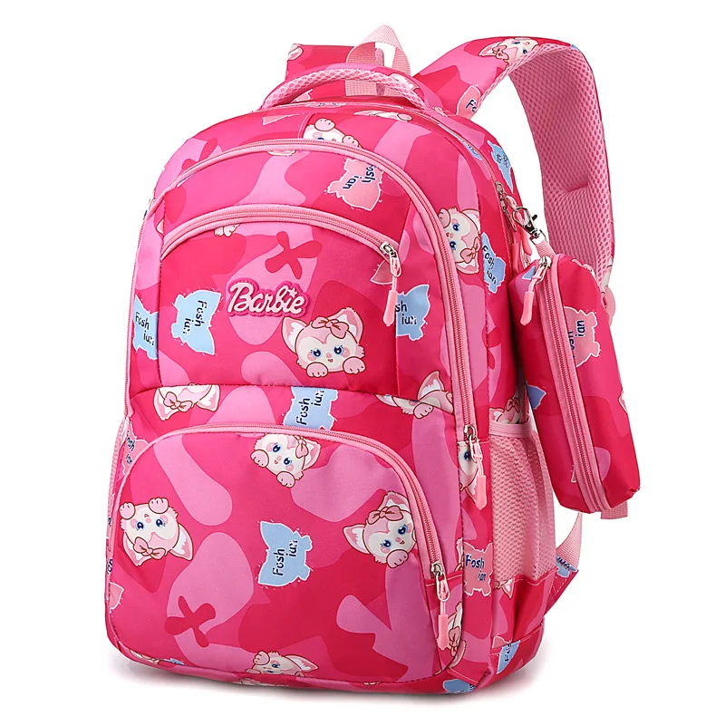 New Waterproof School Bags Kids Book Bag With Pencil Case Allover Printed Soft Cute Teen Backpack For Girls grade 7