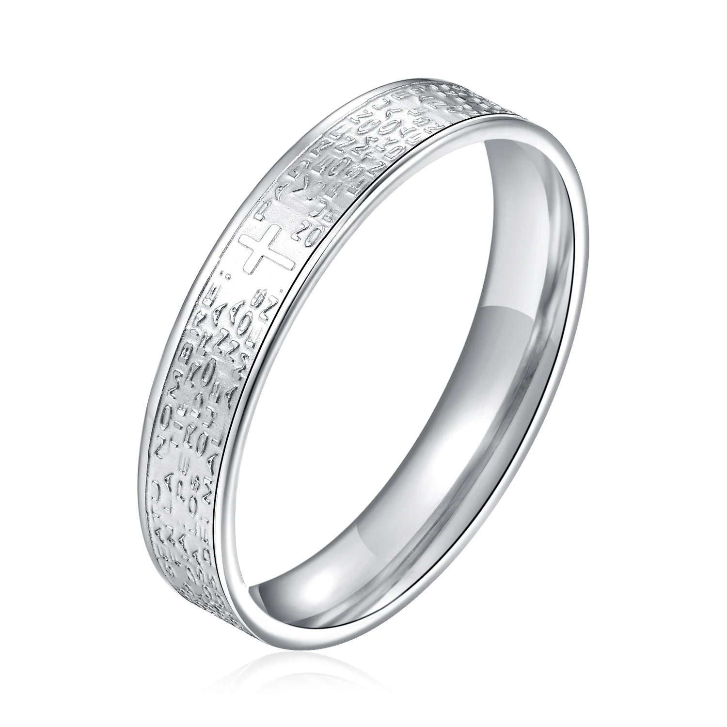 
2019 Fashion couple ring engagement ring stainless steel cross ring 