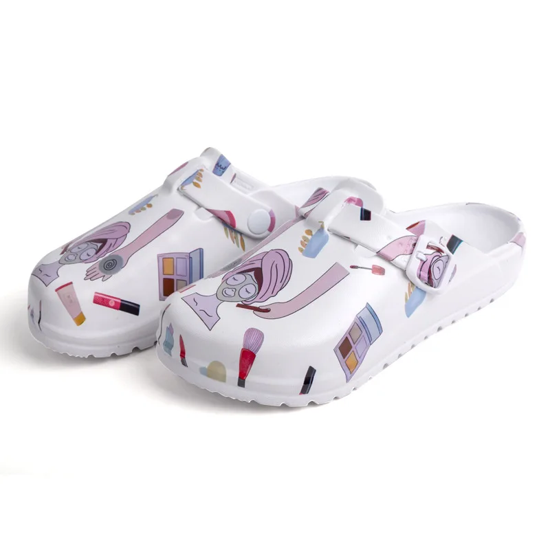 Women print nurse shoes wholesale custom medical slippers high quality waterproof clogs female slippers slides footwear