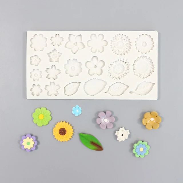 Mini Flower Leaves Violets Pansy Leaves Flower Veiners Silicone Molds Fondant Resin Clay Water Paper Cake