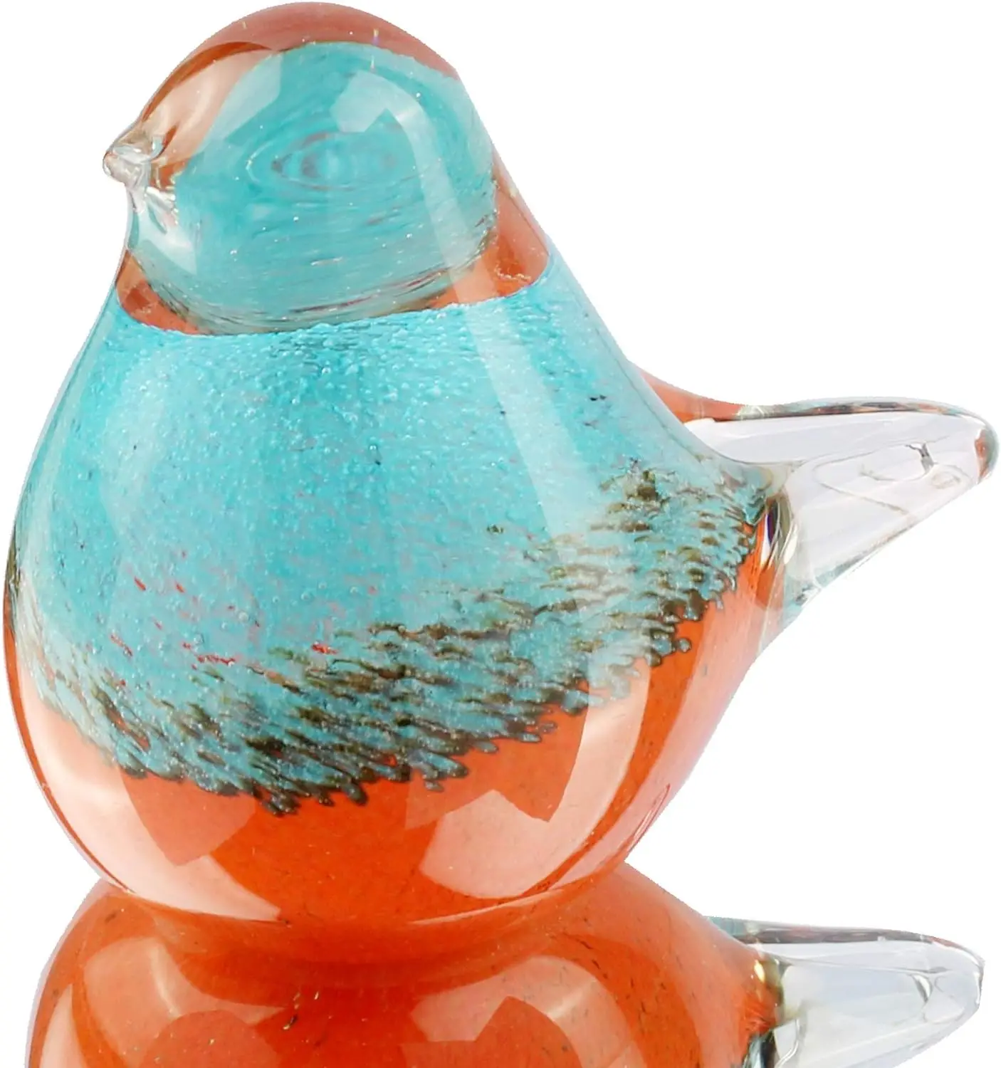 Art Glass Crystal Bird Figurine Handmade Blown Glass Paper Wight Decorative Accents Knick-Knacks