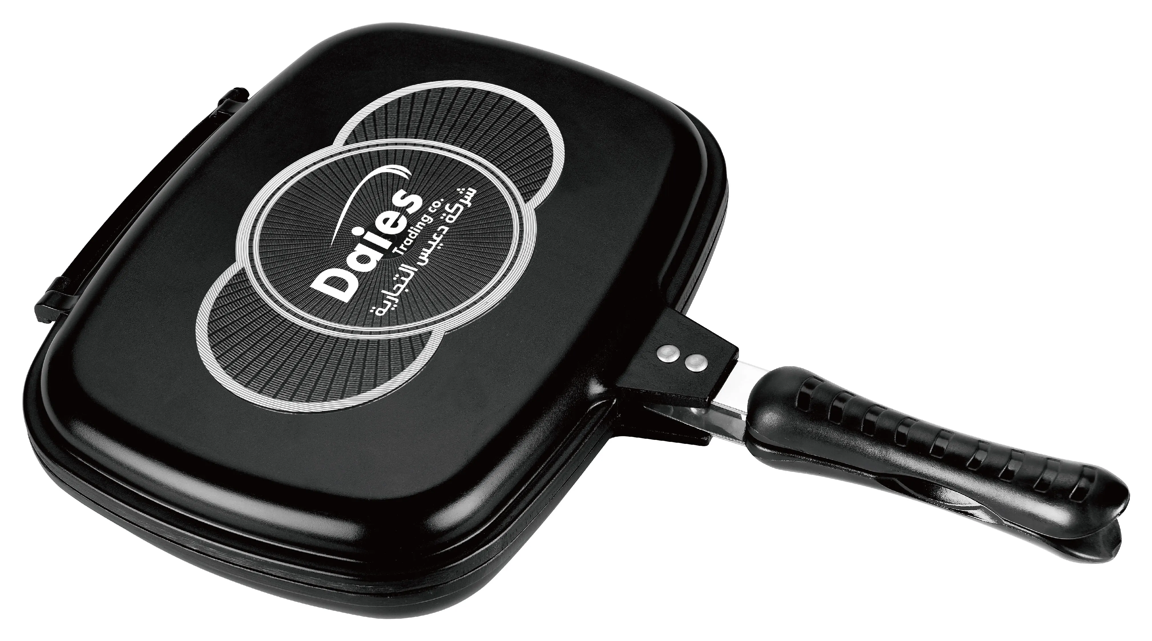 Good quality die cast aluminum nonstick double side grill pan square frypan