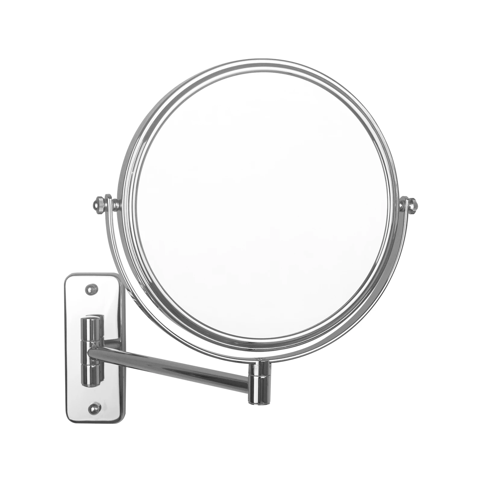 Dual Arm Extend Double Sided Makeupmirror Round 2-Face Modern Bathroom Magnifying mirror