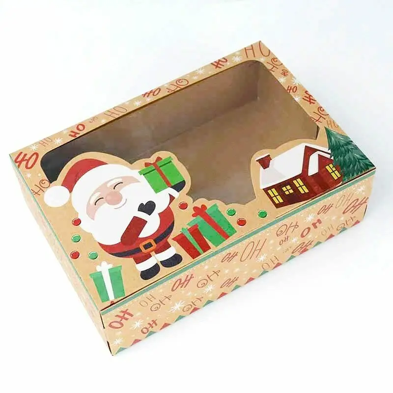 high quality paper gift box Christmas party favors candy cake cookies packaging