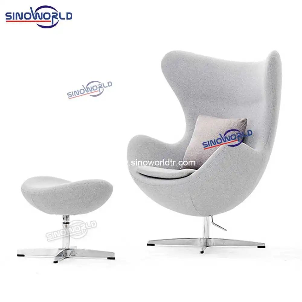 
Foshan Furniture Aviator Armchair living room furniture Patchwork fabric Egg Swivel Accent Chair 