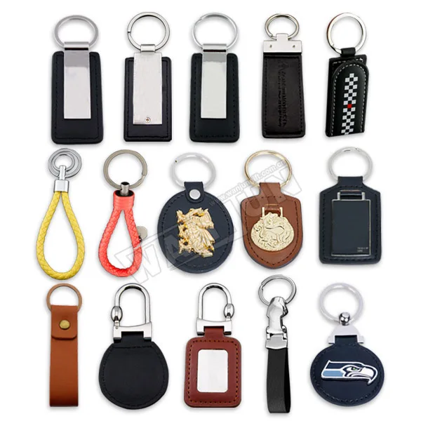 Custom Car Keychain Leather Keychain Sublimation Logo Car Metal Leather Key Chain