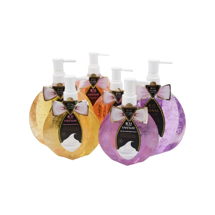 OEM Brand wholesale crystal moisturizing skin whitening petals hotel shower hydrating gel 500ml