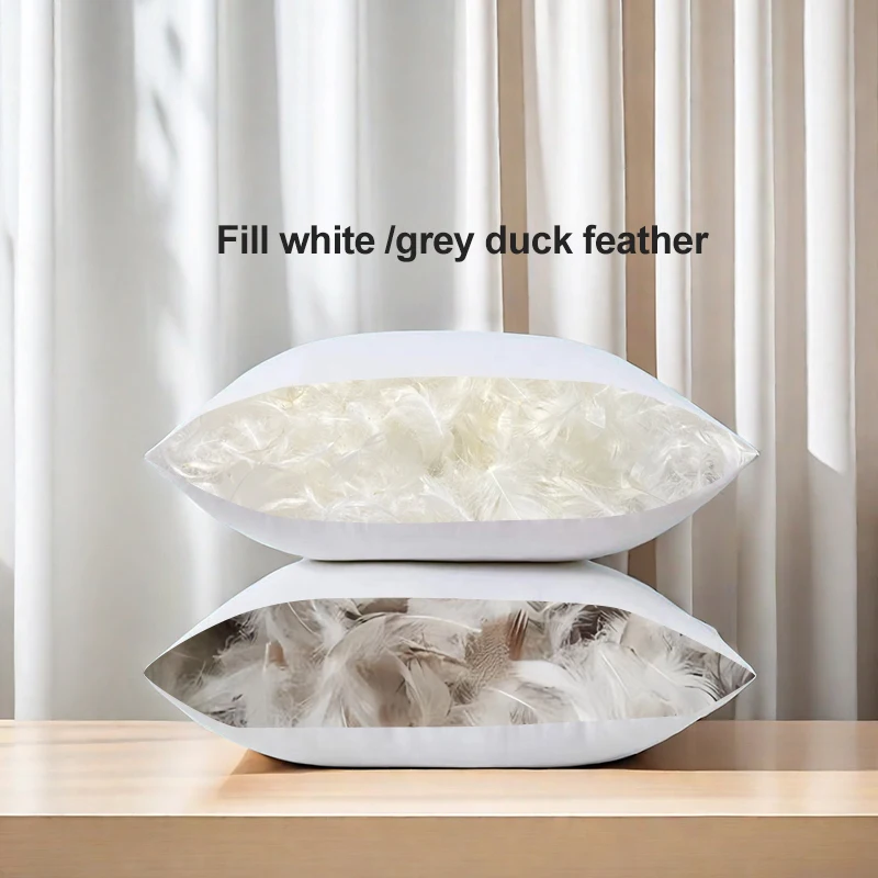 China Custom Made Natural Clean Duck Feather Material Filled Hypoallergenic Outdoor Pillow Cheap Office Chair Cushion And Pillow
