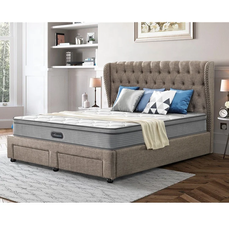 Luxury Modern Bedroom Set Bed Mattress King Size High Density Foam Spring Home Furniture Compressed / Rolled up Customized Size
