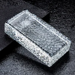 High Standard Clear Square Solid Honeycomb Hot Melt Crystal Brick Glass Brick
