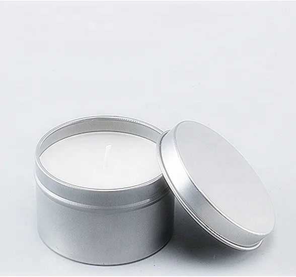 Empty Gold Silver Tinplate Candle Jar Metal Can for Tea and Candy