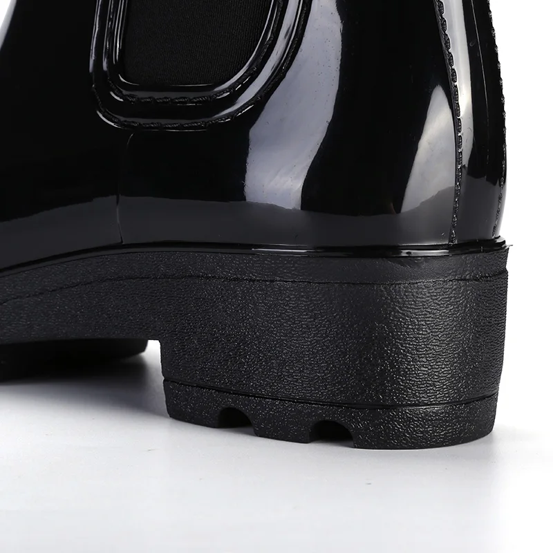 Black Boots For Women Ankle Booties Stretch Knit Patchwork Fashion Chelsea Design