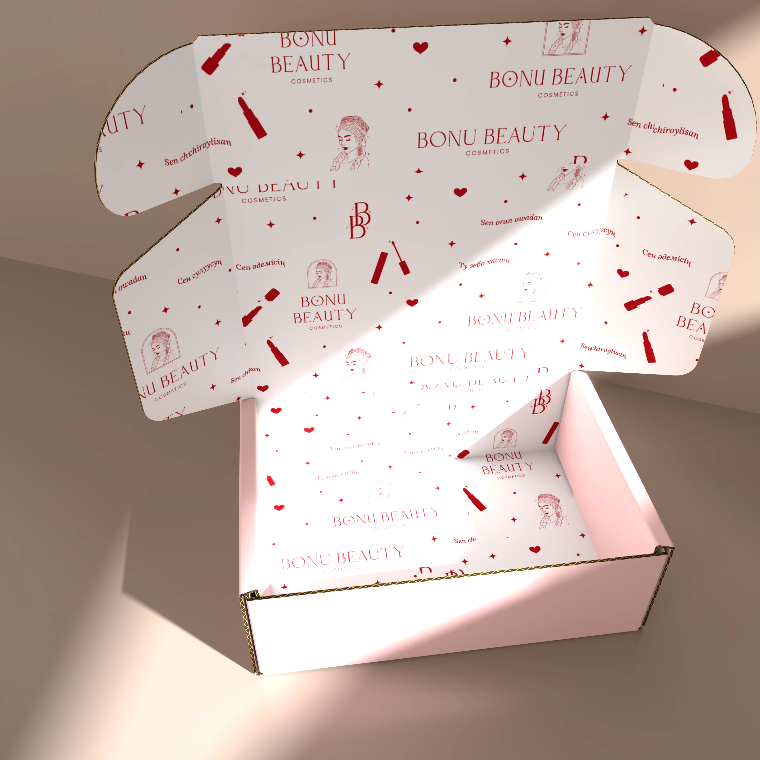 2024 Personalized Logo Cosmetic Packaging Luxury Shipping Boxeseses With Logo Pink Jewelry Boxeses Mailer Online Shopping