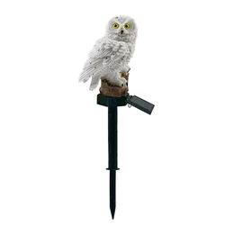 Olar Lights Outdoor Garden Decorative, Resin Owl Solar LED Lights Figurine with Stake, Waterproof Garden Statues for Garden Lawn