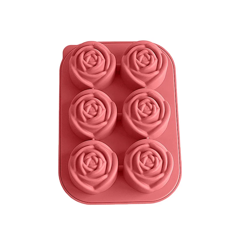 6 cavity Роза в форме кубиков льда лоток легким спуском воды шарика новинка напиток поднос кубика роза формователь