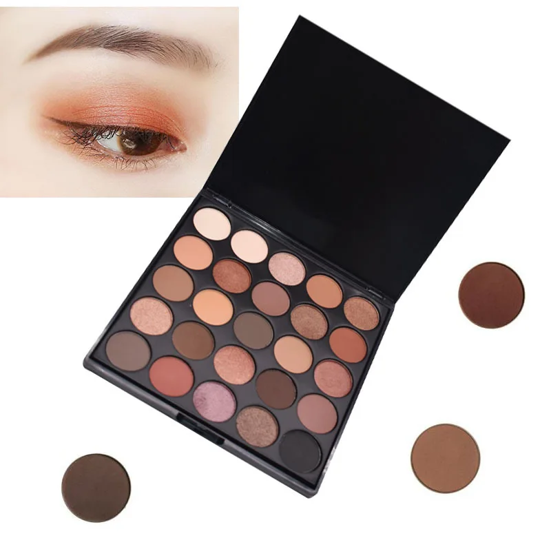 25 color eye shadow pearlescent pumpkin earth color eyeshadow palette matte pearlescent eyeshadow palette OEM customization