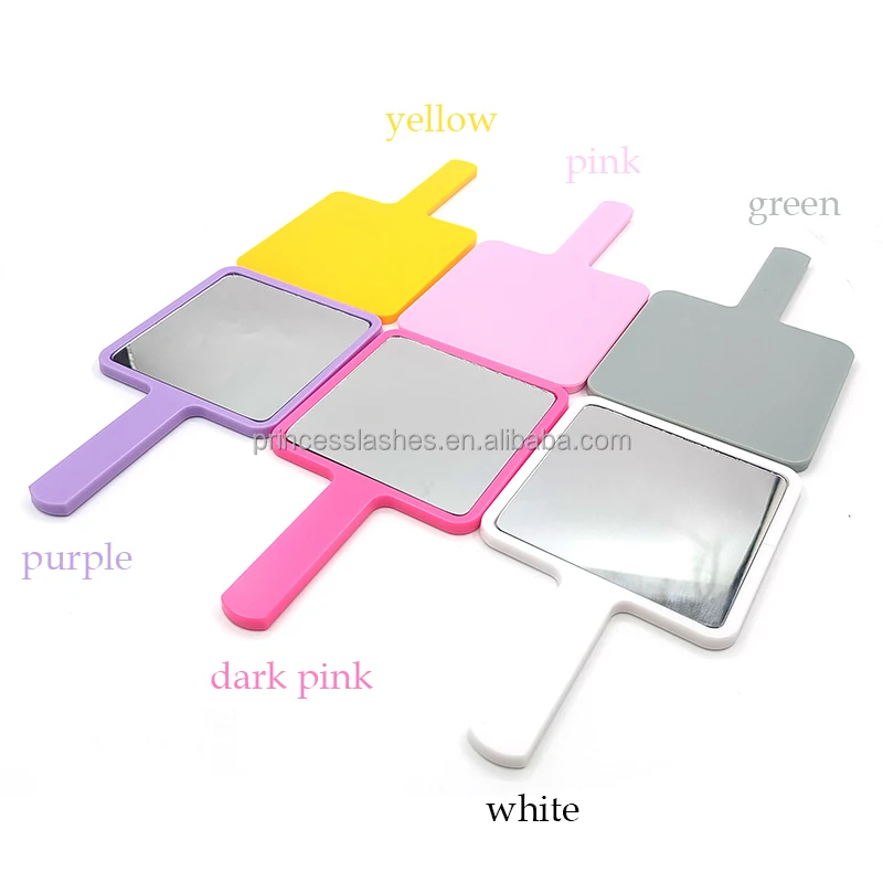 factory wholesale low MOQ custom logo handheld mirror private label mini pocket hand held makeup mirrors