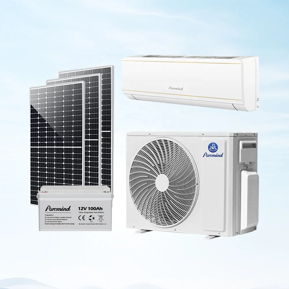 Puremind Full Solar Drive Solar Air Conditioner Wall Mounted 9000Btu 12000Btu Mini Split Air Conditioning Smart AC Wifi