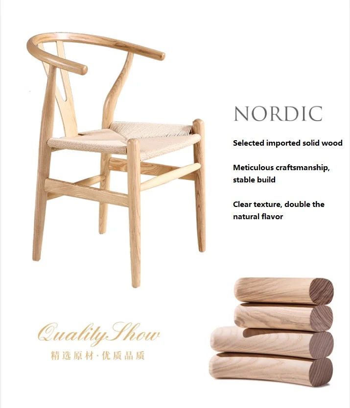 Simple Design Restaurant Furniture Wooden Dining Chair Creative Y shape Chair Wishbone Chair