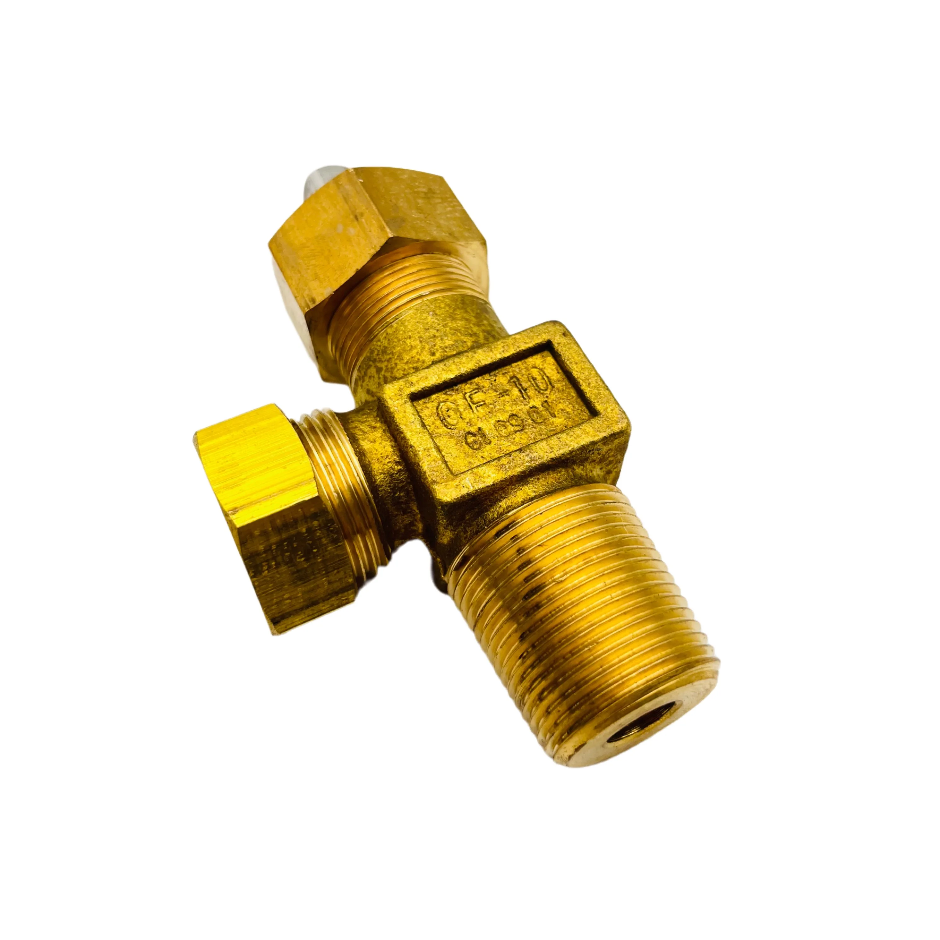 chlorine cylinder valve of needle type QF-10 in brass material 15MPa dn 6mm suitable for Cl2 with outlet thread G3/4