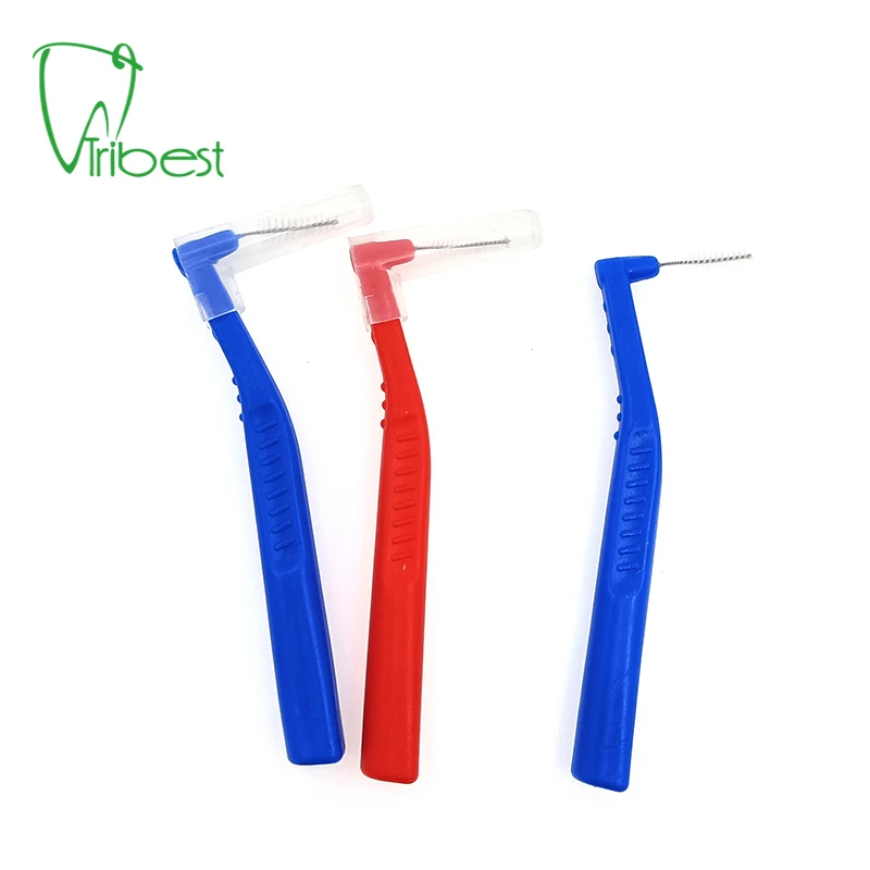 Tribest Green Red Purple Teeth Cleaning L Shape Interdental Brushes