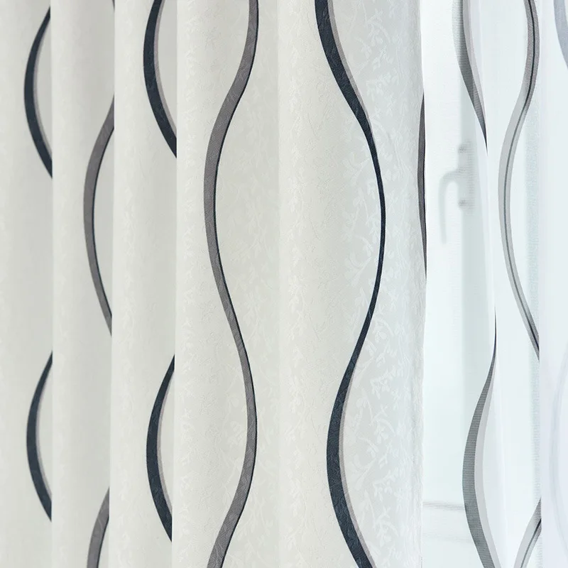 blackout stripe wholesale curtains geometric picture modern style curtains