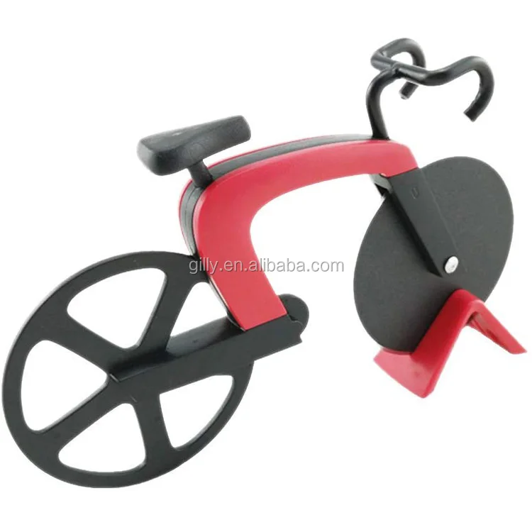 3pcs Pack Pizza Cutter Bicycle Pizza Slicer knife gift Dual Stainless Steel Cutting Wheels with Stand new kitchen gadgets tool