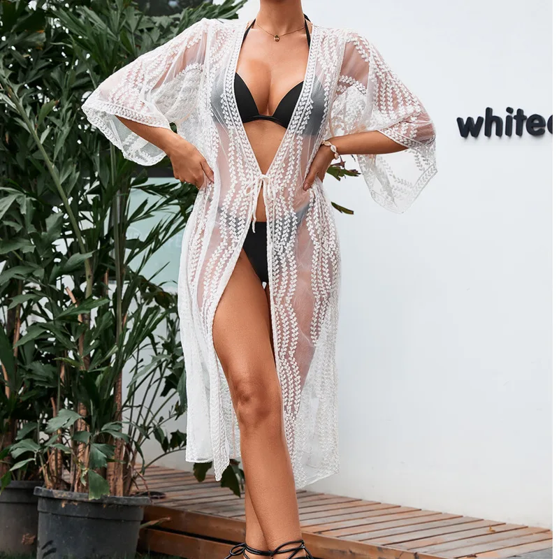 Summer Plage See Through Cover Ups Sexy Pareo One-pieces Fashion Beach Swim Wear Swimsuit 2022 Swimsuits Kaftans for Women