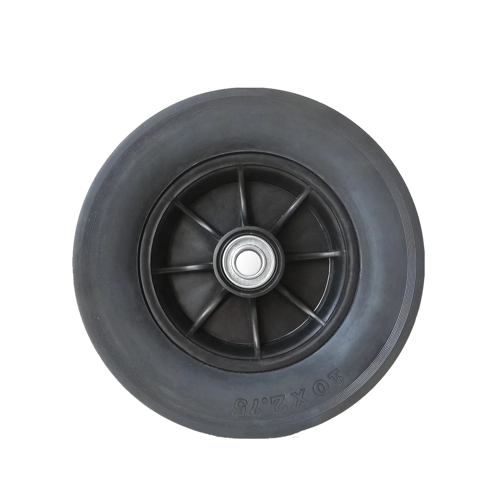 Solid rubber wheels 10x2.75 for push cart, generator, wheelbarrow