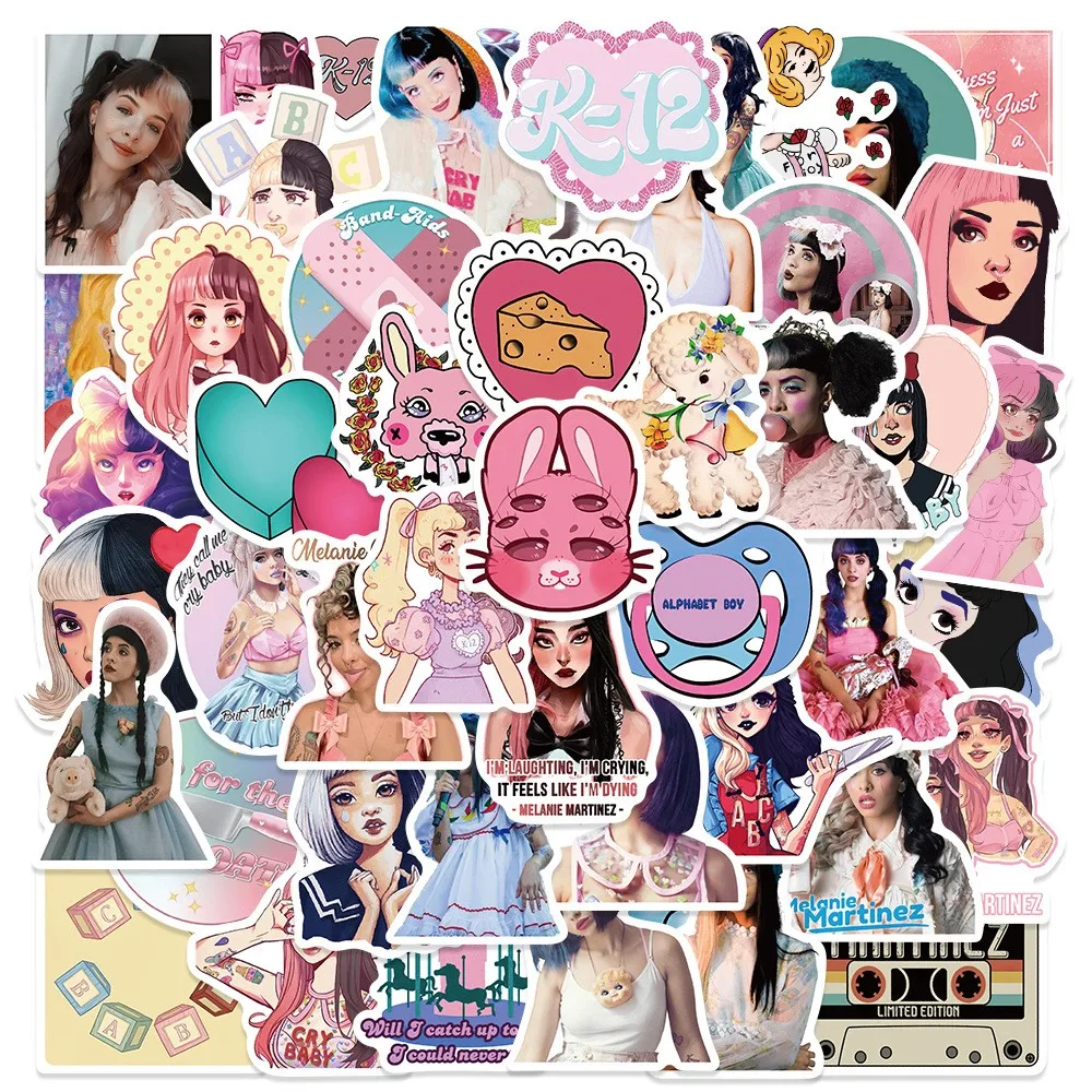 ZY2316S 50Pcs Singer Melanie Martinez Decorative Sticker For Teen Laptop Skateboard Luggage Guitar Scrapbook Art Vinyl Sticker
