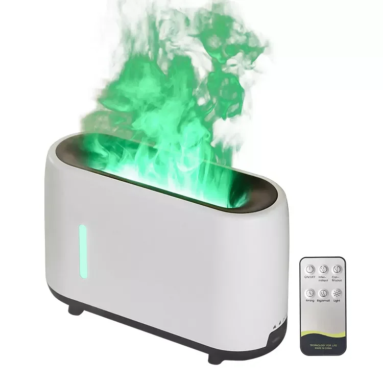 240ml Flame Humidifier Essential Oil Aroma Diffuser With Remote Control RGB Color Lighting Simulation Fire Effect