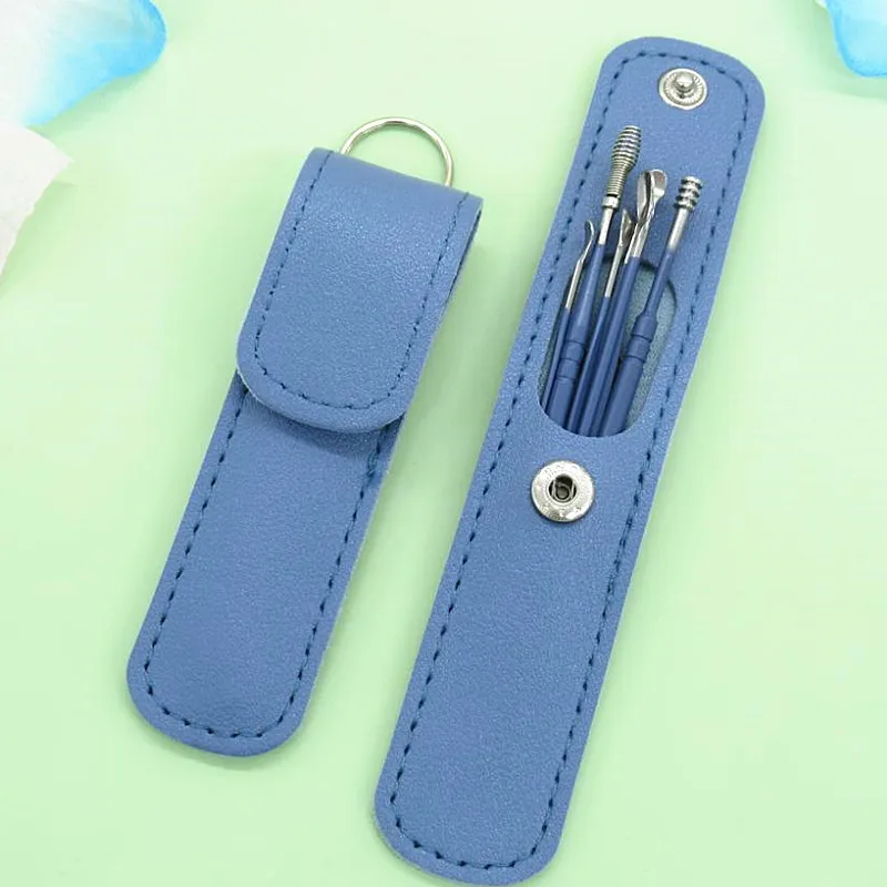 Oem Ear Pick Kit Ear Cleansing Tool Sliver Metal Ear Spoon Earwax Curette Remover Earpick Tool With Storage Box For Home Travel