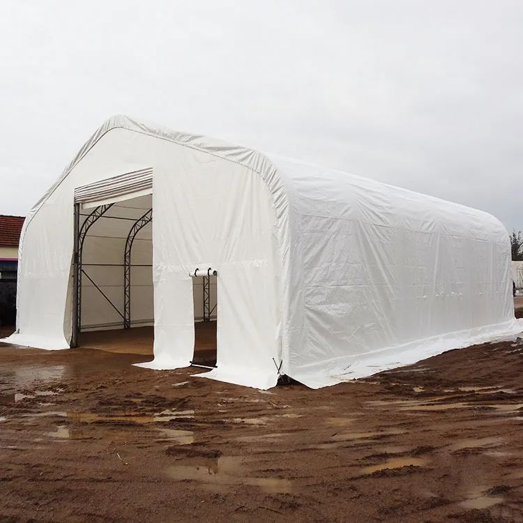 Portable outdoor fabric prefabricated storage building waterproof top PVC covered garage or garage warehouse tent