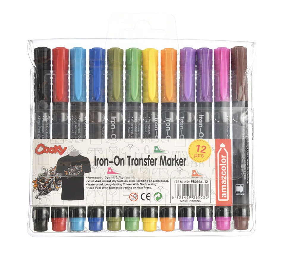 Sublimation set glass China Cloth art iron on transfer marker with paper