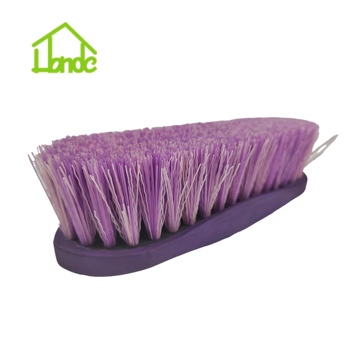 PP&TPE  horse brush for cleaning horse body  with 15.5cm length/ purple design Bristles horse grooming brush