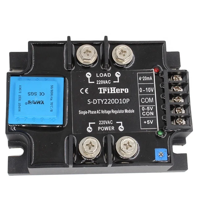 10A single phase SCR thyristor Power controller regulator SSR PLC 4-20mA 0-10V S-DTY single phase ac voltage regulator module