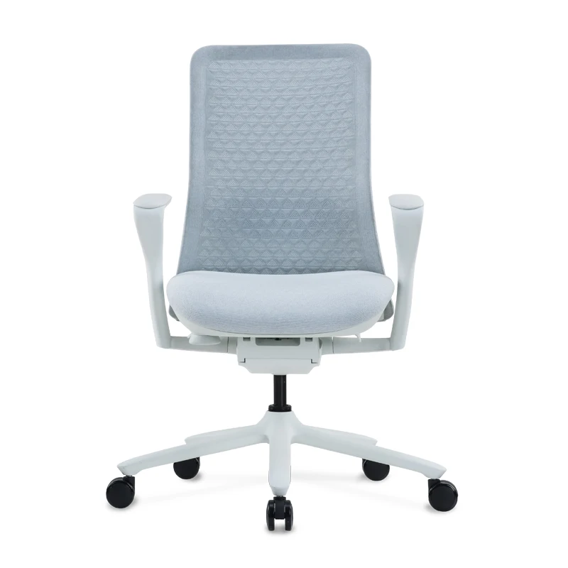 Modern Design Mid Back 3D Fabric Staff Swivel Chair With Lumbar Support