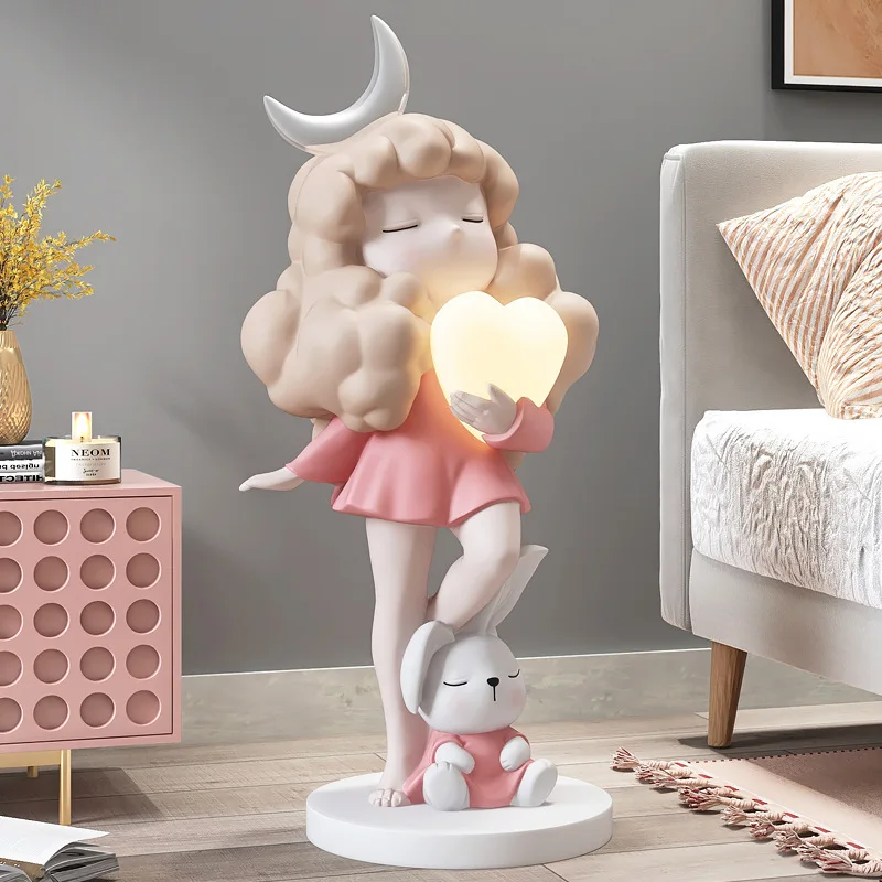 Large floor lamp cartoon girl living room TV cabinet sofa bedside home accessories lamp