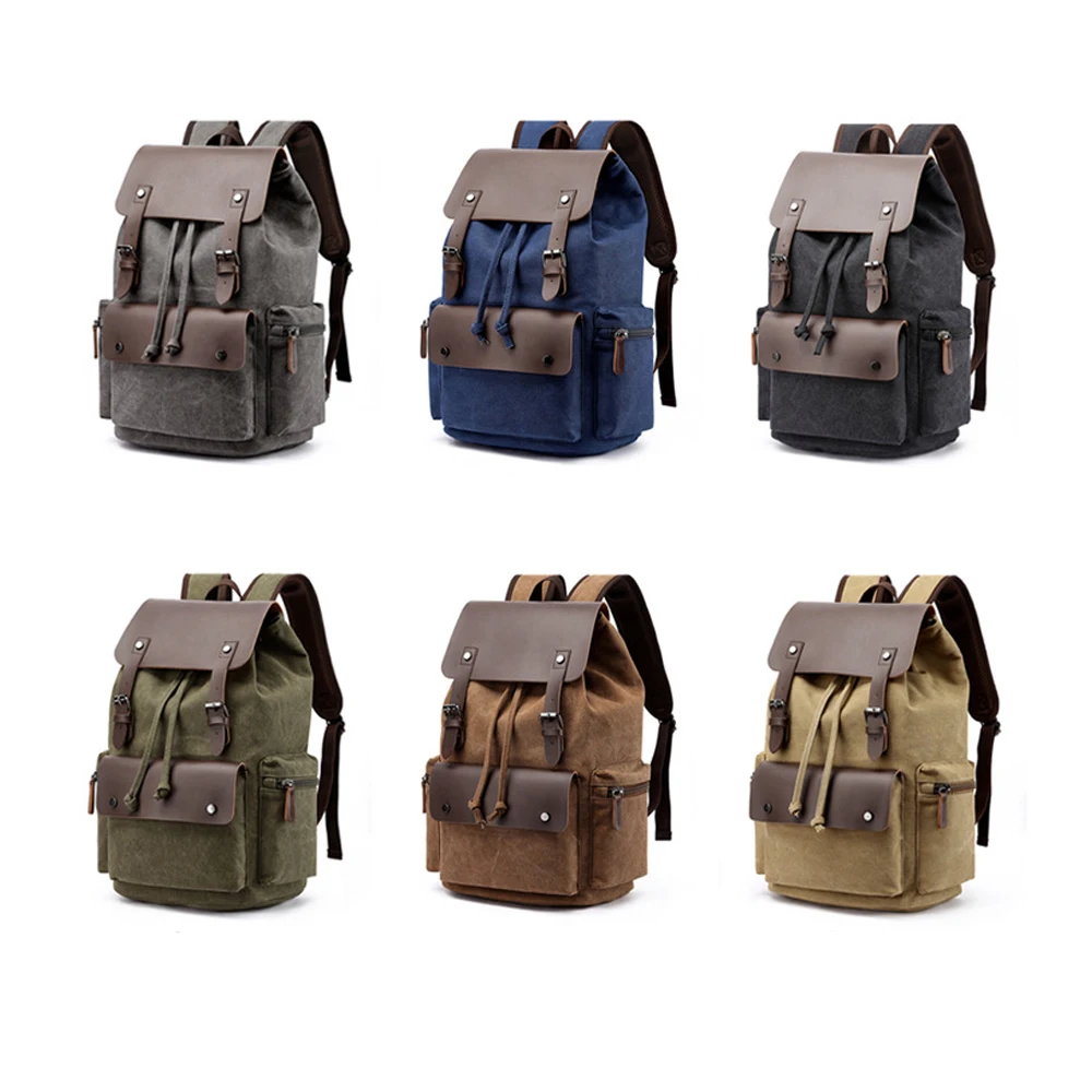 ZUOLUNDUO Fashion Wear Resistant Canvas Rucksack Backpack For Outdoor Travel Laptop Backpack For College School Backpack Unisex