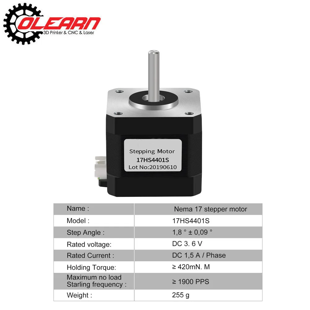 Good quality nema17 stepper motor, 3D printing 1.5A 0.4Nm stepper motor nema 17