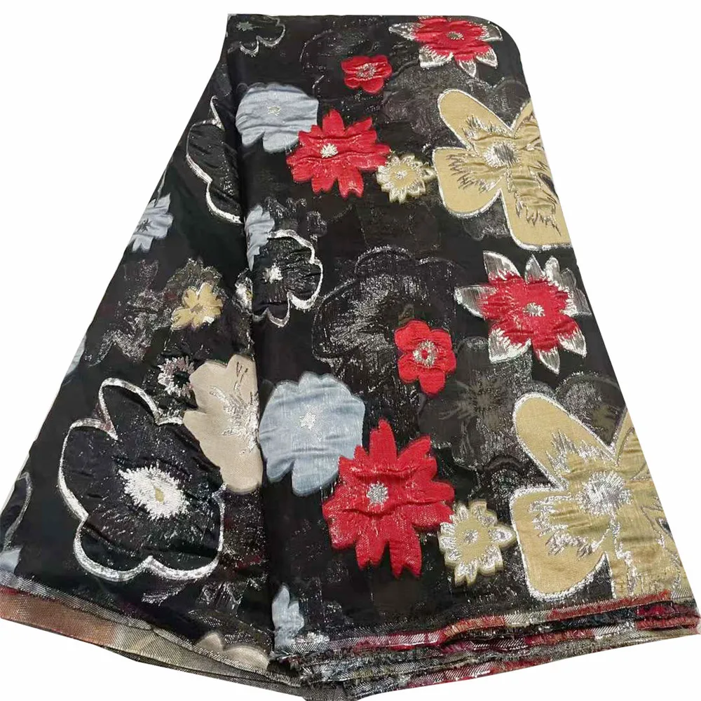 Beautifical gilding jacquard tissue jacquard fabric african lace for wedding dress brocade fabric ML91N15