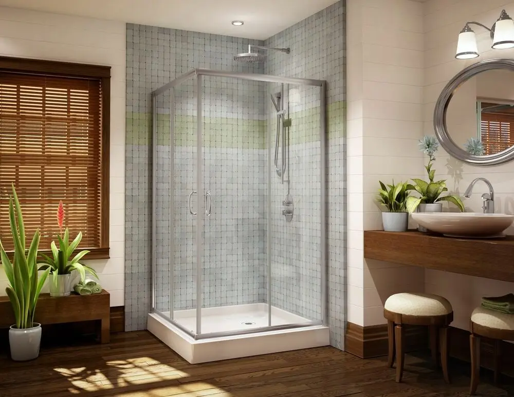 Hot selling shower cabin square style two sided tempered glass shower box top quality hot selling corner shower