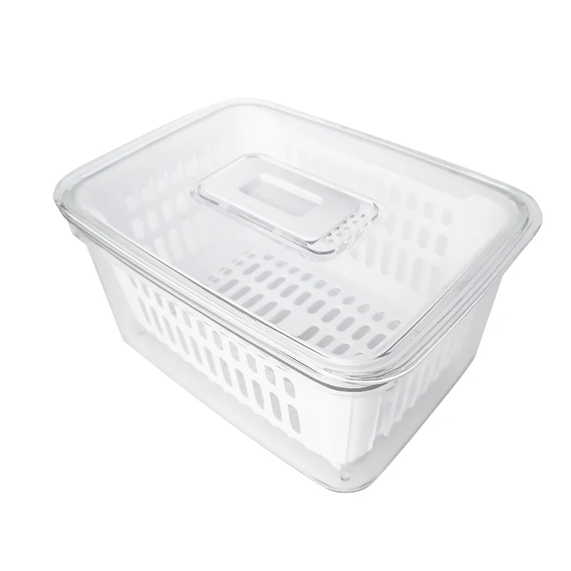 
SA-3483 Kitchen Refrigerator Fruits Vegetables Fresh Keeping Seal Drain Storage Box 
