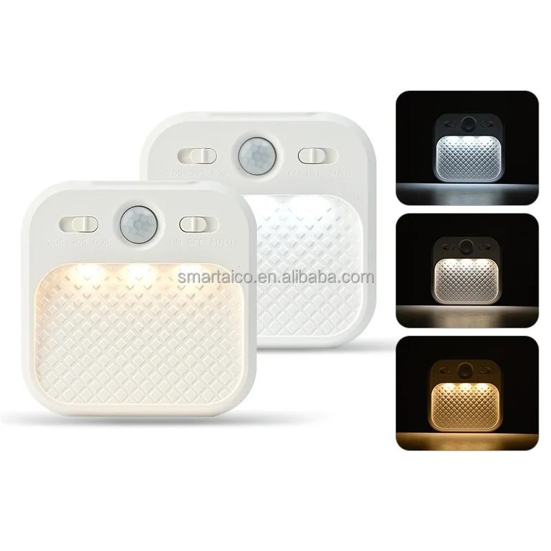 Stick on Mini Motion Sensor Light Indoor LED Light with Stepless Adjustable Brightness Rechargeable Battery Night Light