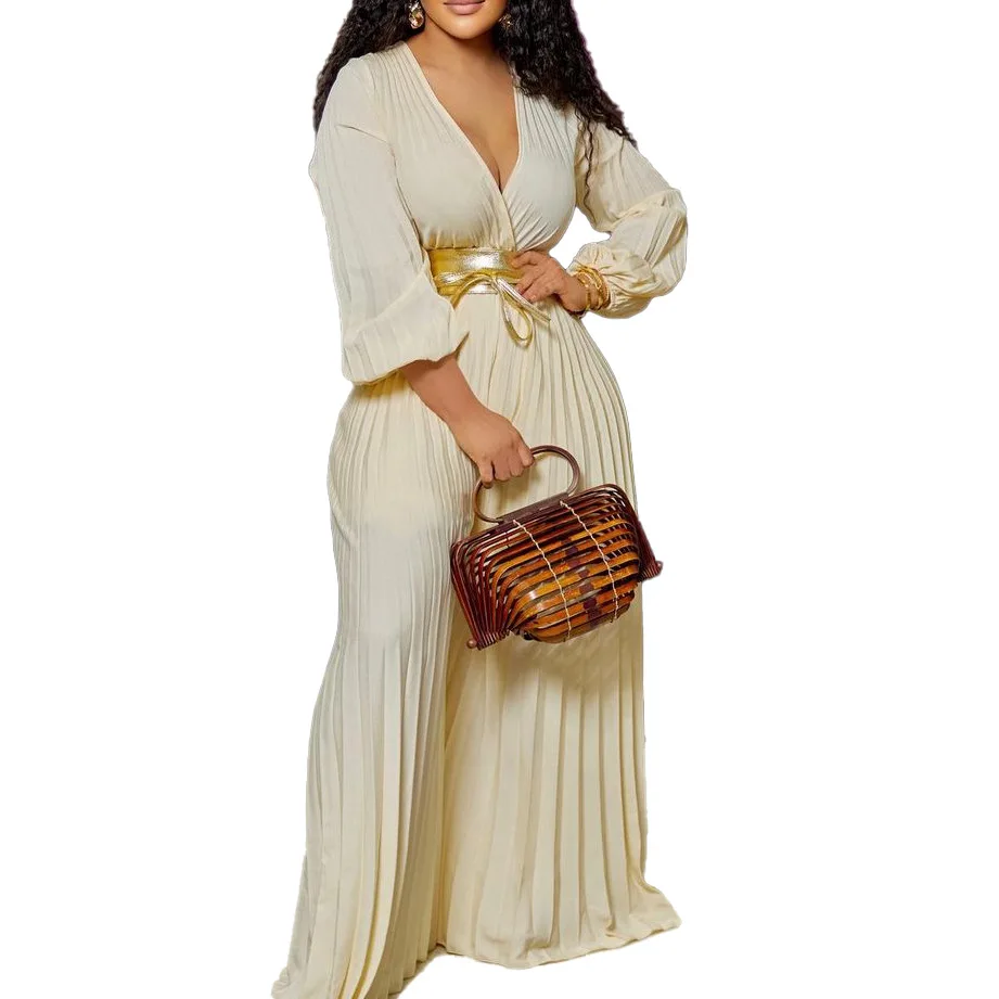 New V-neck white temperament bow sexy pleated onesie business suit