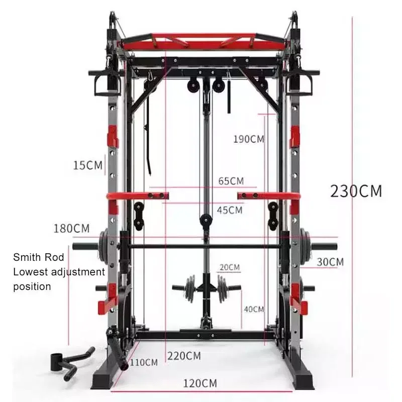 Sport Indoor Home Gym Commercial Cross Cable Multi-Function Smith Machine Power Rack Fitness Items