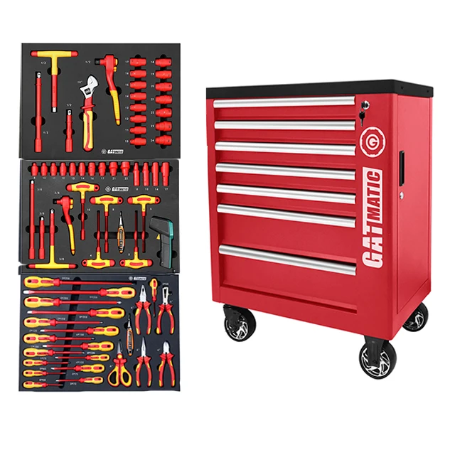 Insulated Mechanic Tool Trolley Drawer Storage Hand Carts Tool Case Box Cabinet Trolley With Tools