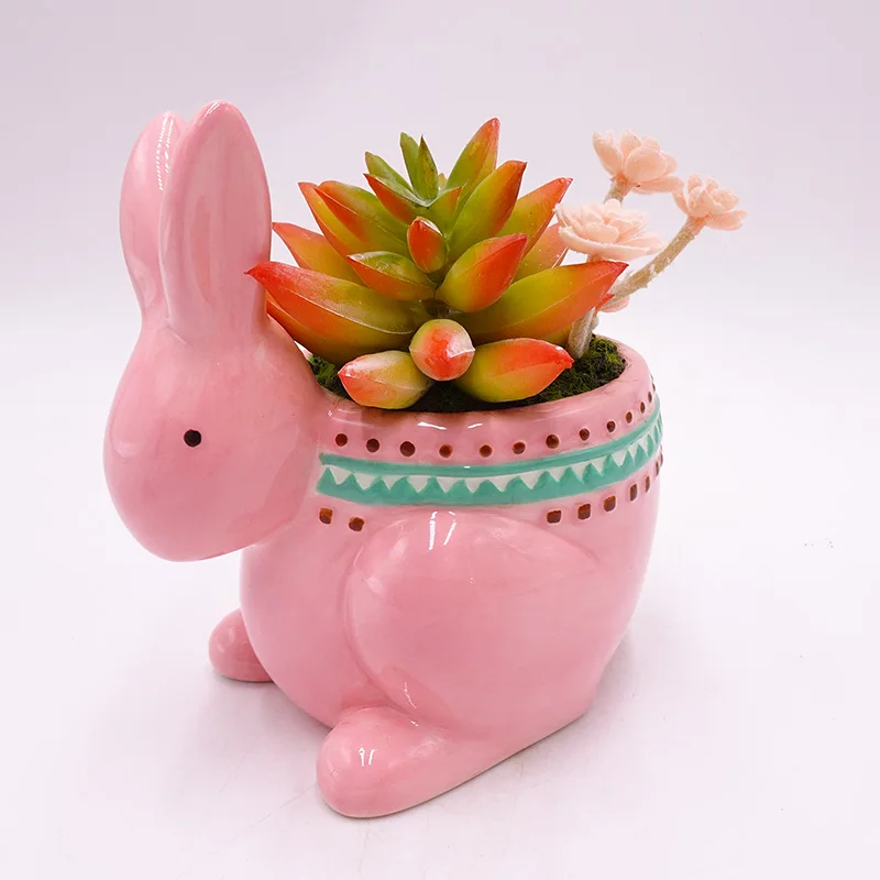 
Artificial Tropical Succulents Potted Animal Shaped Plants Flowers plants 