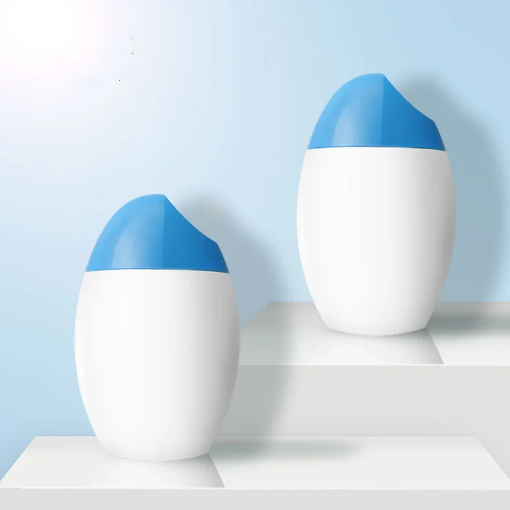 PE material egg shape oval shape 70ml squeeze sunscreen cream serum bottle