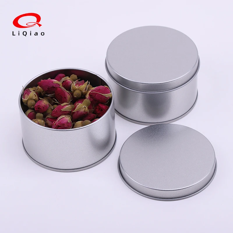 Hot selling Small Silver Tea Metal Tin Box Empty Mint Candy Round Packaging Candy Tin Box